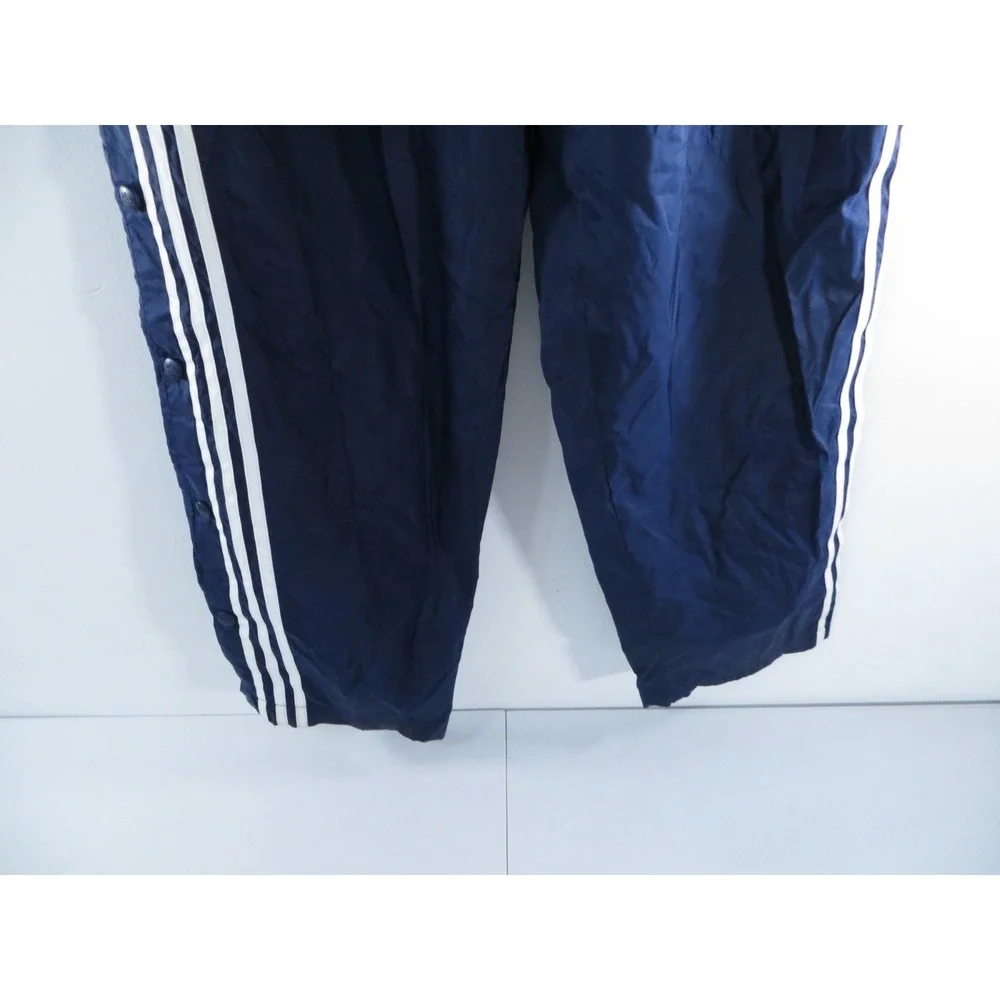 Vintage Adidas Mens Navy Blue 3-Stripe Snap Button Tearaway Track Pants‎ Size M